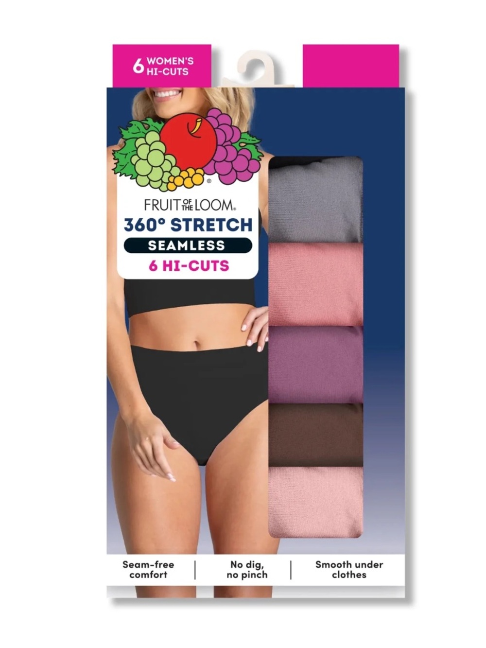 Fruit of the Loom Women's Seamless Underwear 6-Pack, Size 9 - Picture 5 of 7